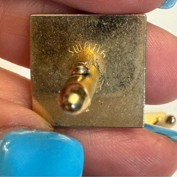 Vintage Swank Cuff Links Mid Formal Wear Soft Gold Tone - Picture 5 of 7